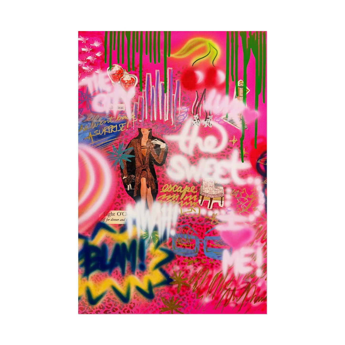 "sweet escape" airbrush rolled print