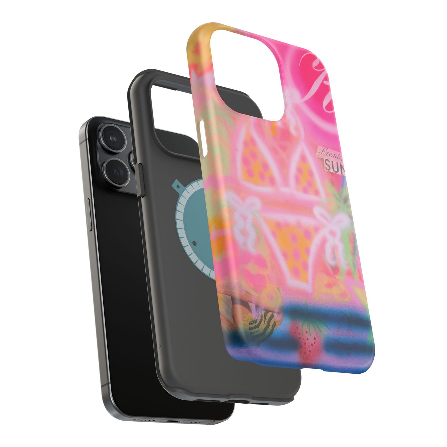 MagSafe "santa monica strawberry" airbrush iPhone case