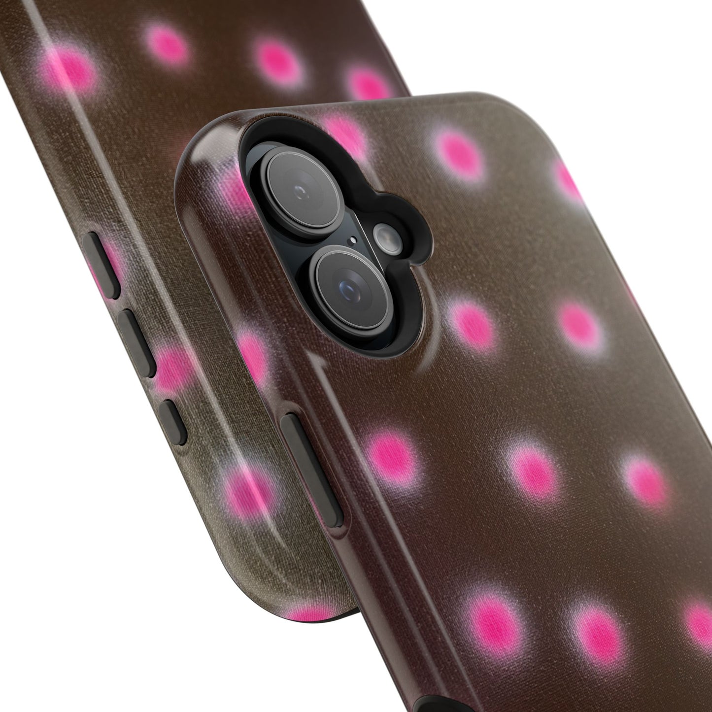 MagSafe "cherry mocha polka dot" airbrush iPhone case