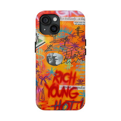 "young, rich, hot!" airbrush iPhone case