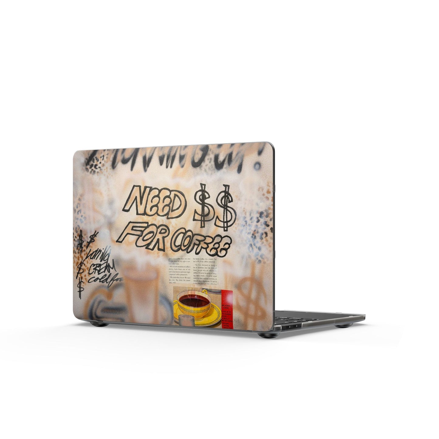 "need $$ for coffee" airbrush matte macbook case