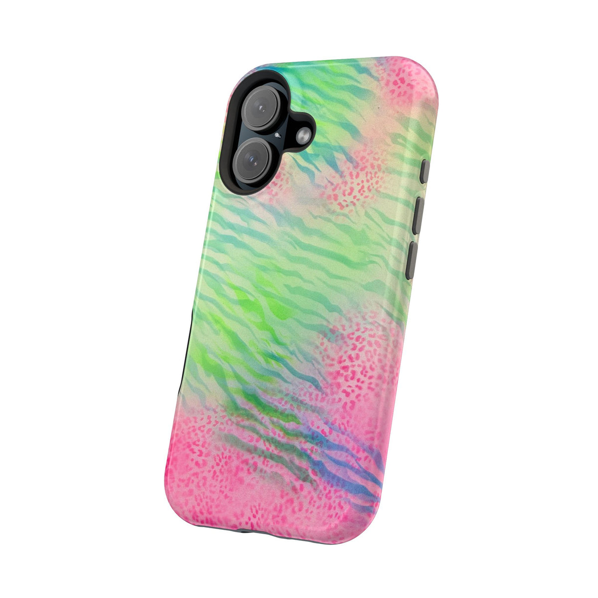 MagSafe "teal cheetah" airbrush iPhone case