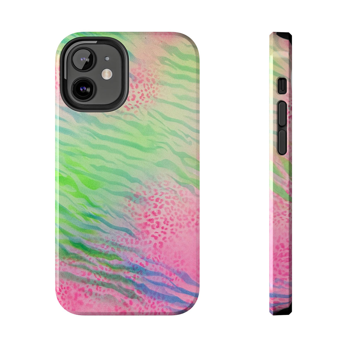 teal tiger x cheetah airbrush iPhone case
