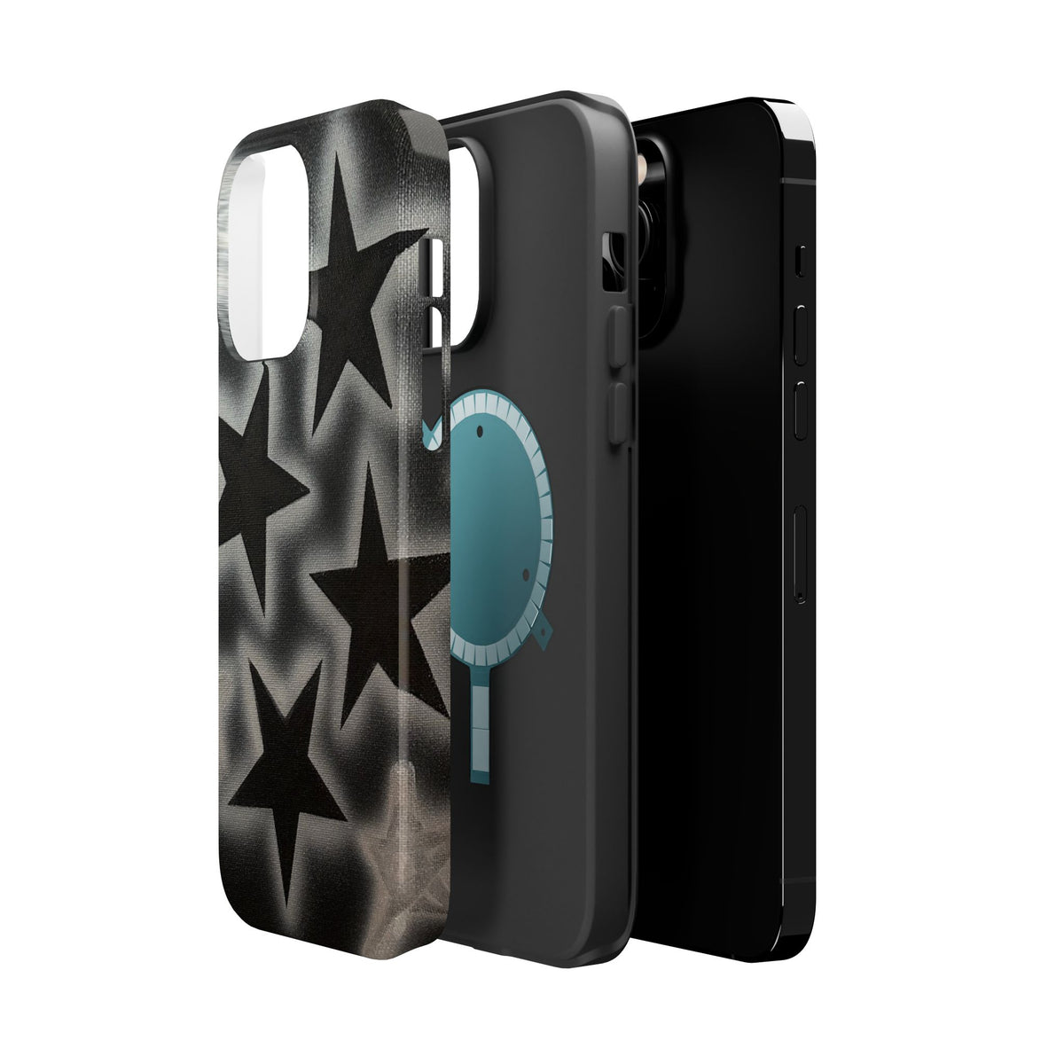 MagSafe "chrome stars" airbrush iPhone case