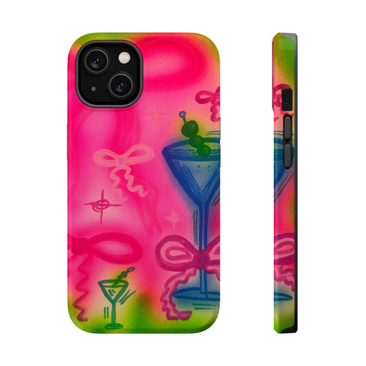 MagSafe "bow martini" airbrush iPhone case