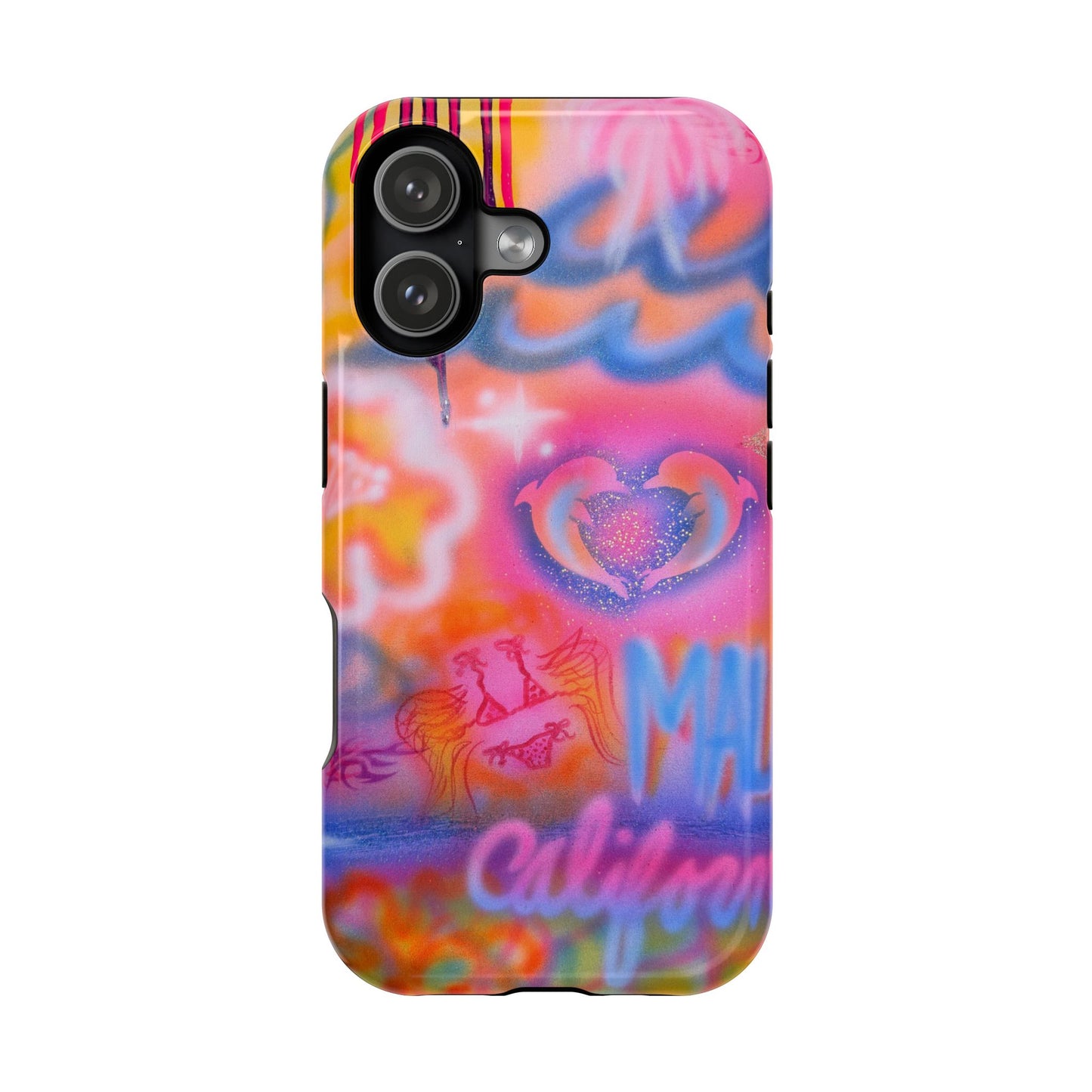 "mornings in malibu" MagSafe airbrush iPhone case