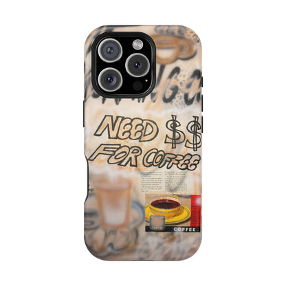 MagSafe "need $$ for coffee" airbrush iPhone case