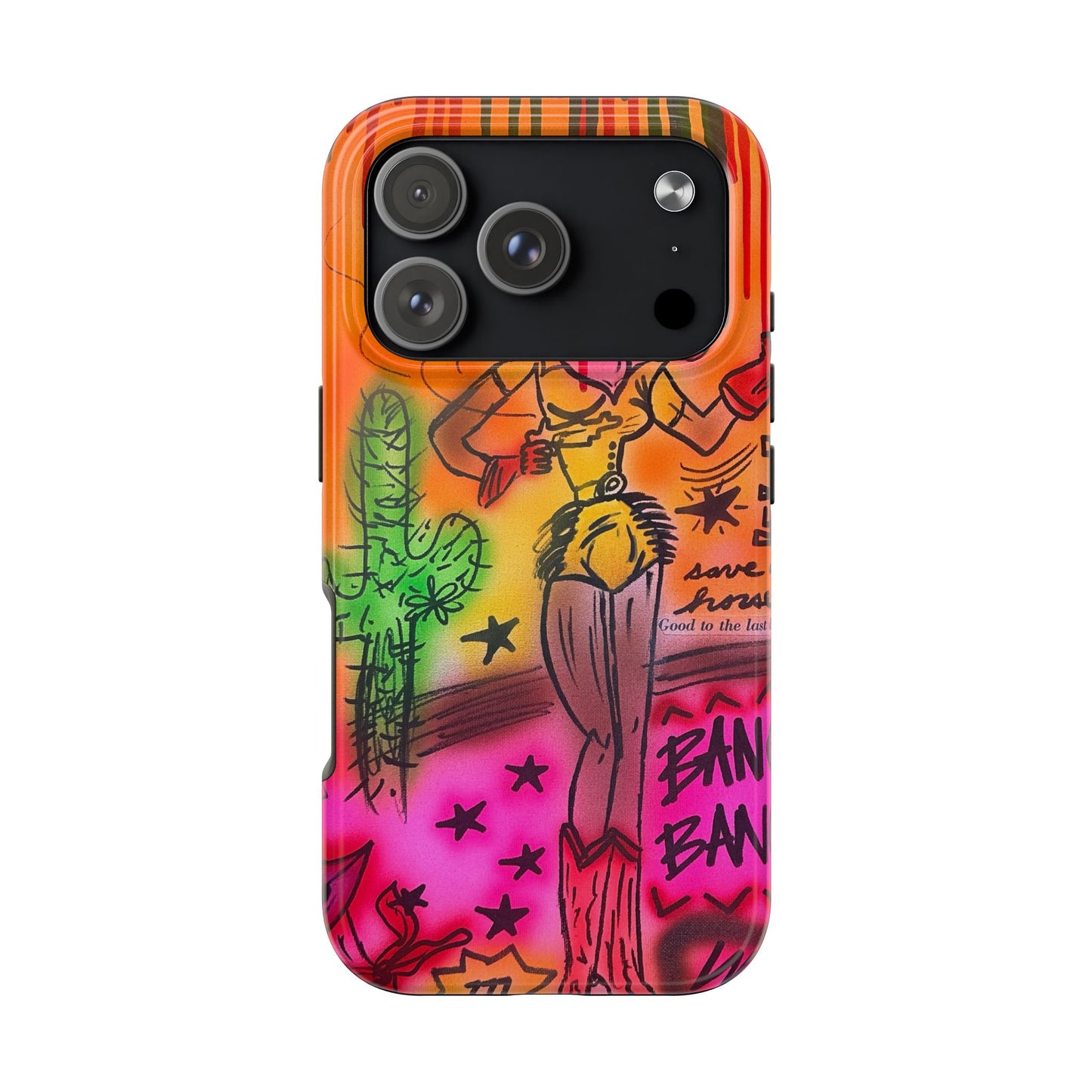 "wild, wild west" airbrush iPhone case
