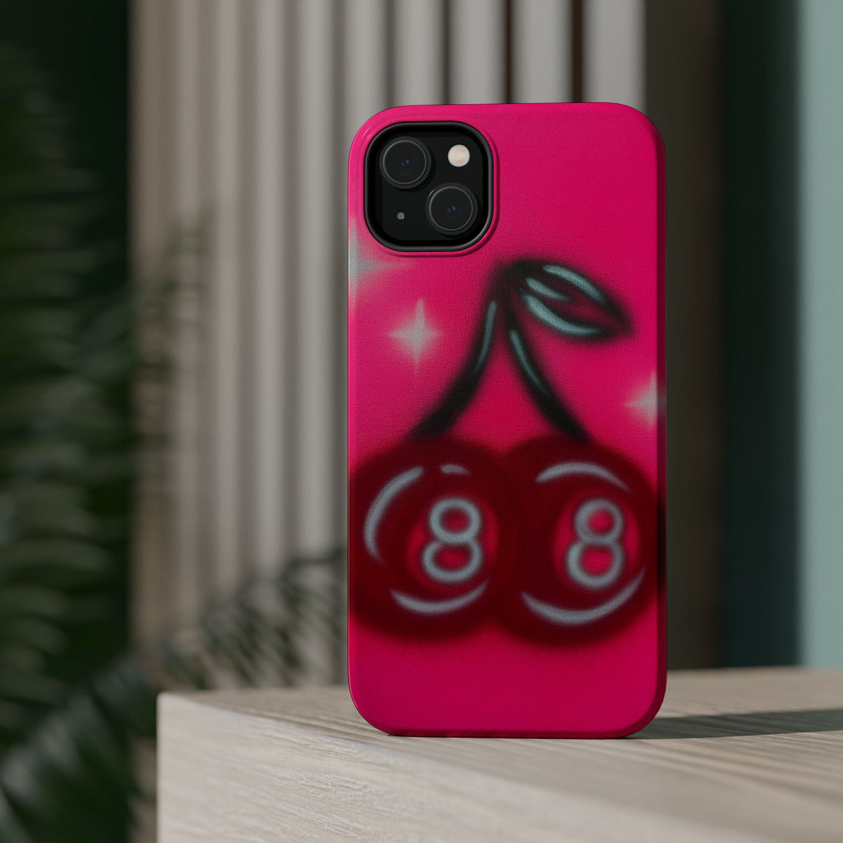 MagSafe "cherry 8ball" airbrush iPhone case