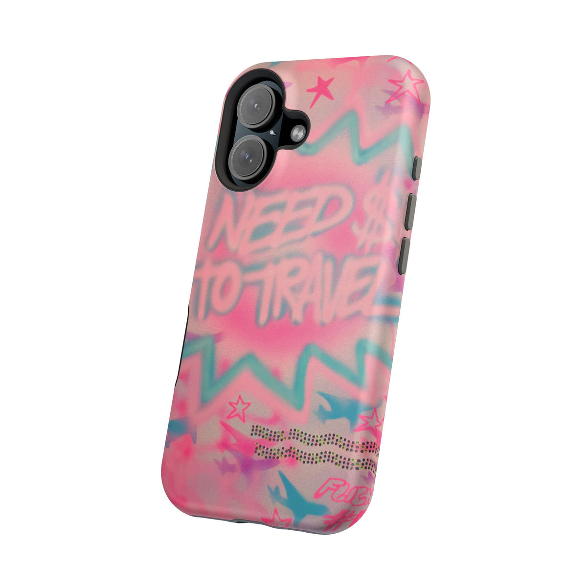 MagSafe "need $$ to travel" airbrush iPhone case