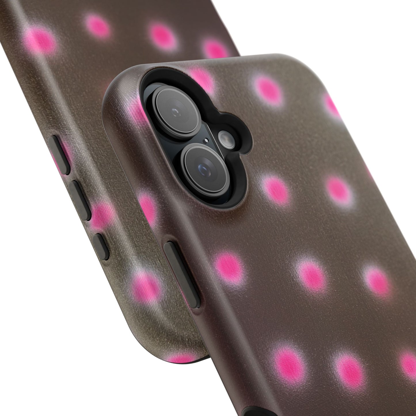 MagSafe "cherry mocha polka dot" airbrush iPhone case