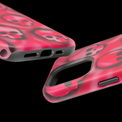MagSafe "pink skully" airbrush iPhone case