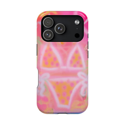 MagSafe "yellow polka dot bikini" airbrush iPhone case