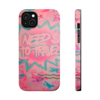 MagSafe "need $$ to travel" airbrush iPhone case