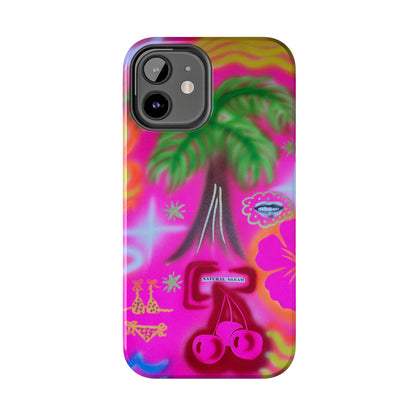 "neon pink palms" airbrush iPhone case