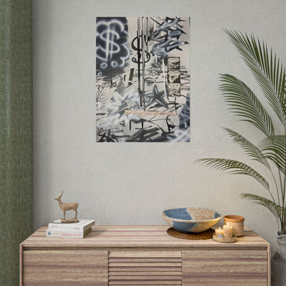 "monochrome mood" airbrush rolled print