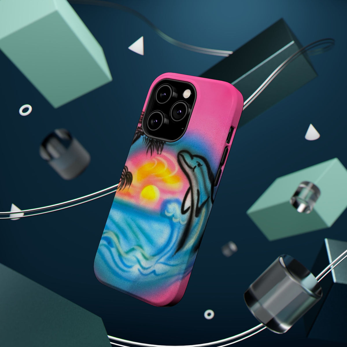 MagSafe "Delfinliebe" Airbrush iPhone-Hülle