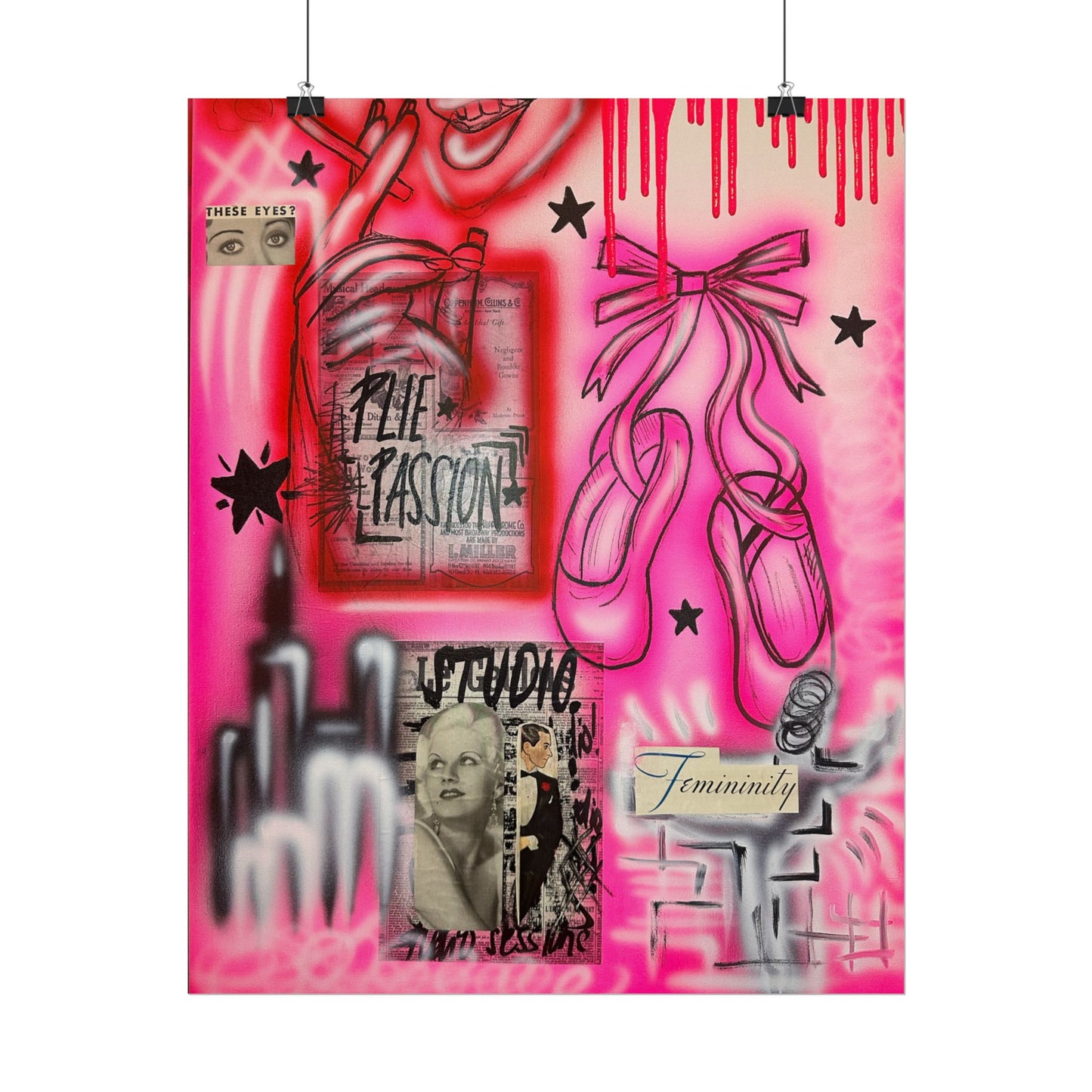 "plié passion" airbrush rolled print
