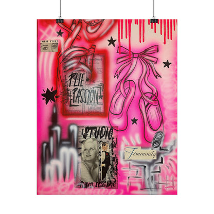 "plié passion" airbrush rolled print