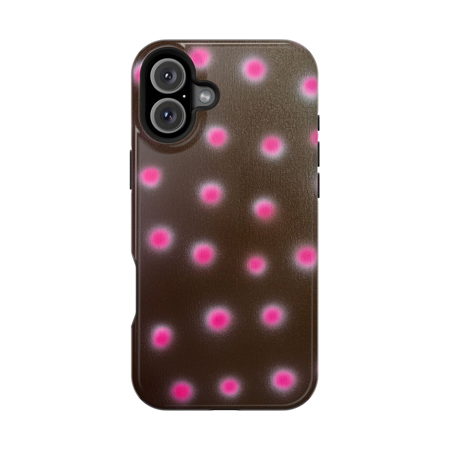 MagSafe "cherry mocha polka dot" airbrush iPhone case