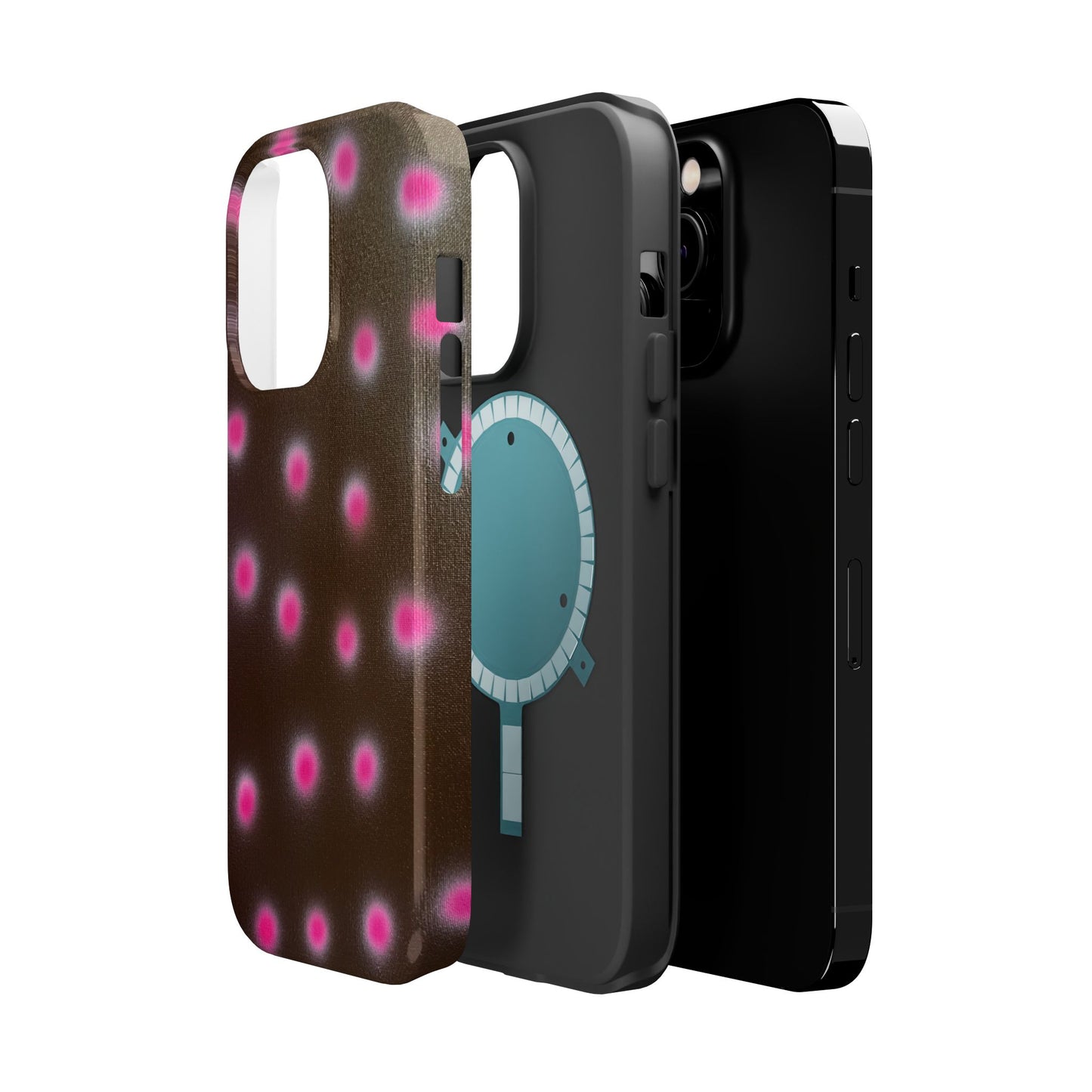 MagSafe "cherry mocha polka dot" airbrush iPhone case