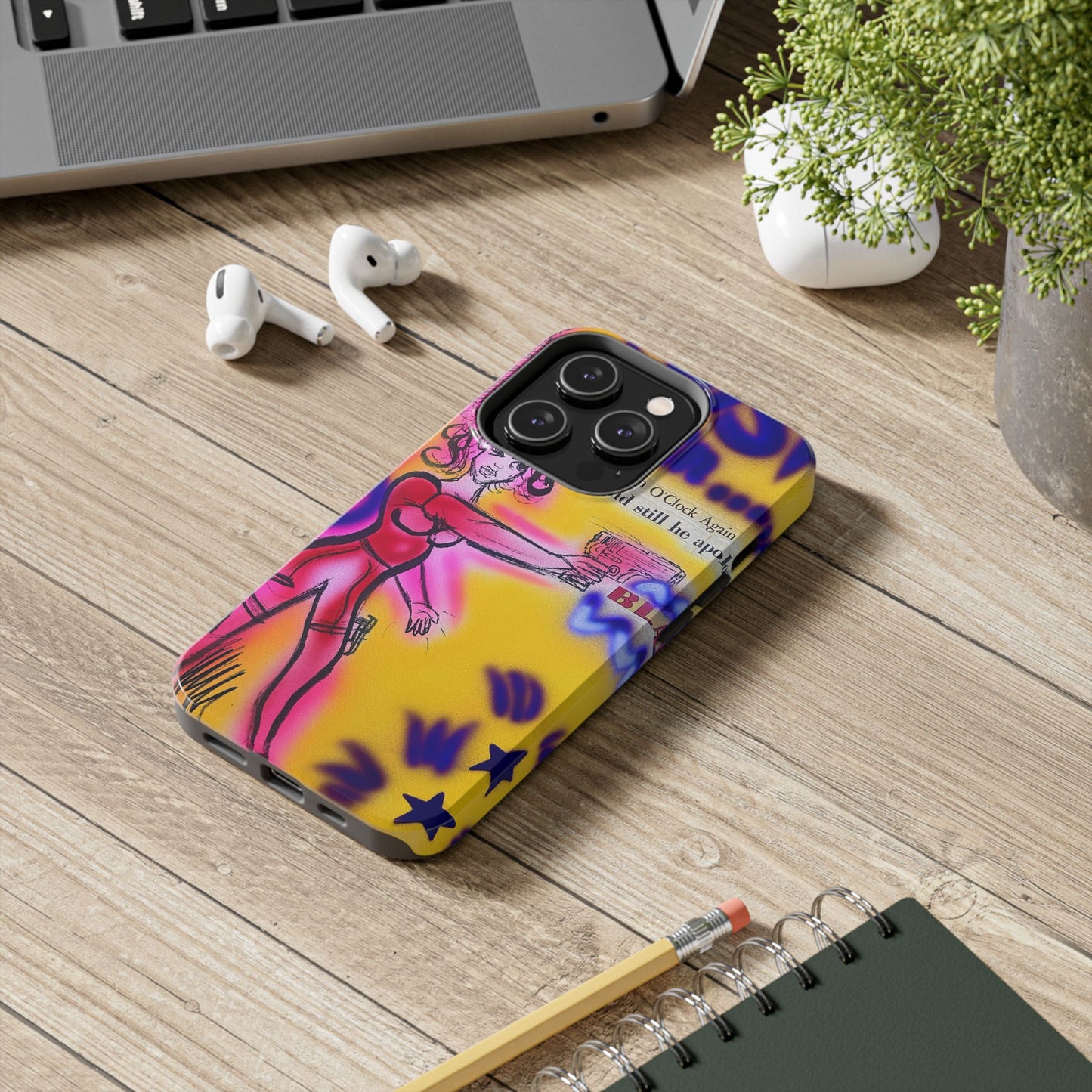 "spiraling thoughts" airbrush iPhone case