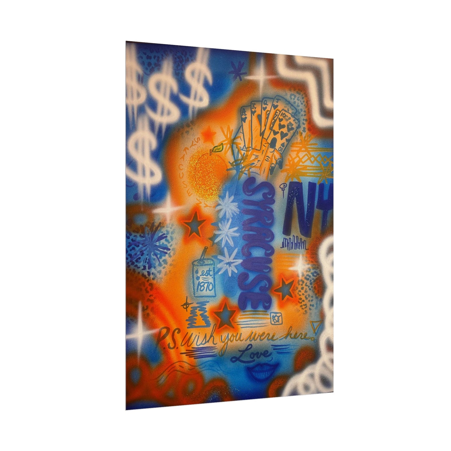 "syracuse, ny" airbrush rolled print