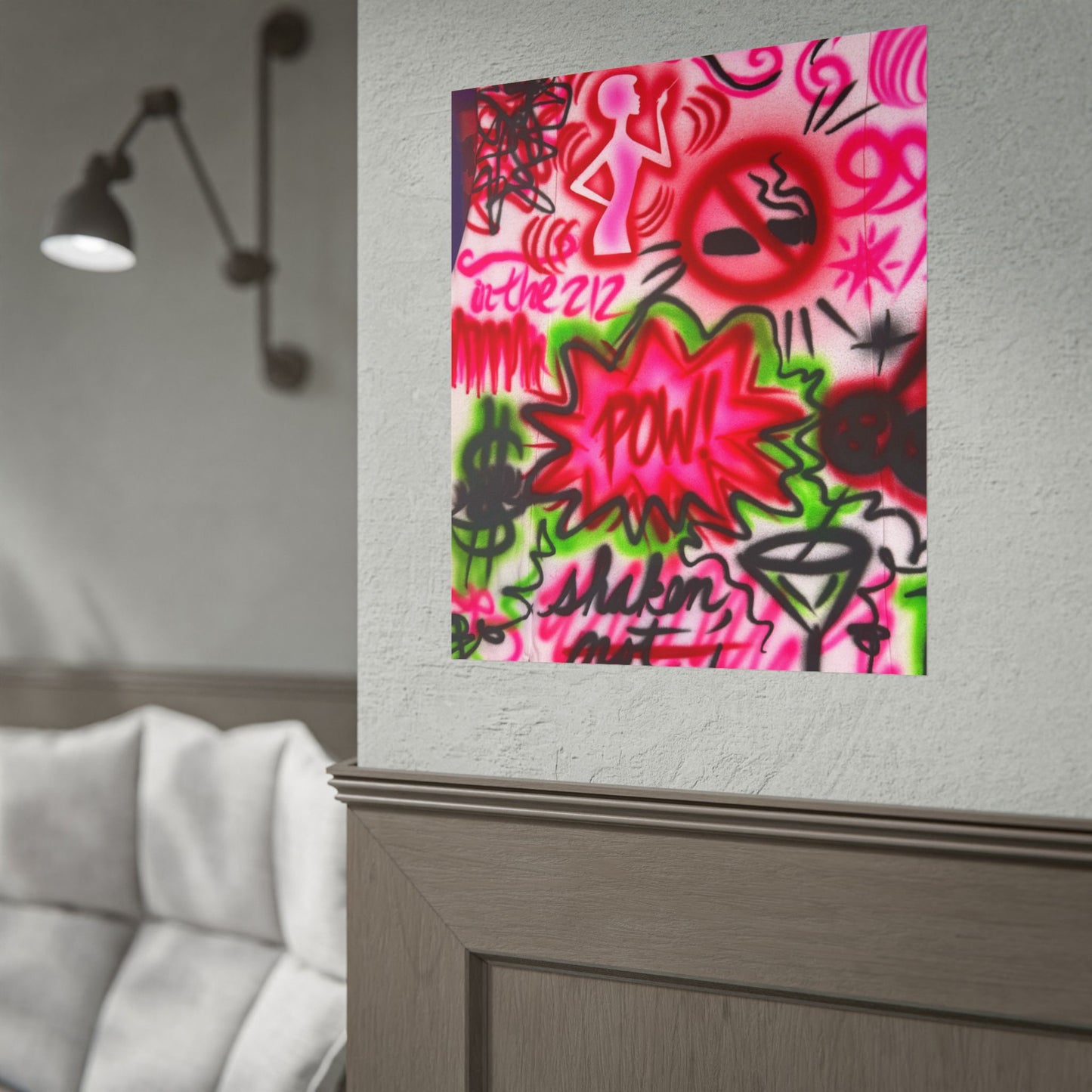 "in the 212" airbrush rolled print