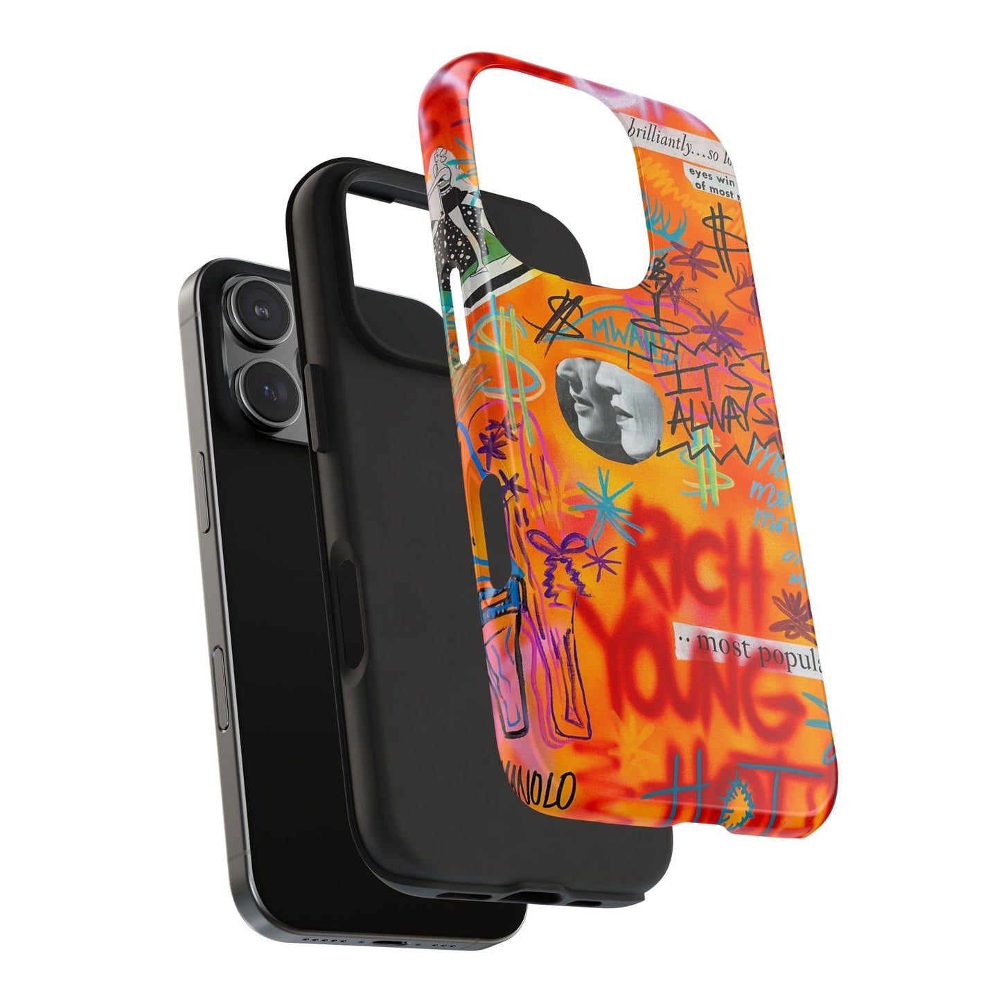"young, rich, hot!" airbrush iPhone case