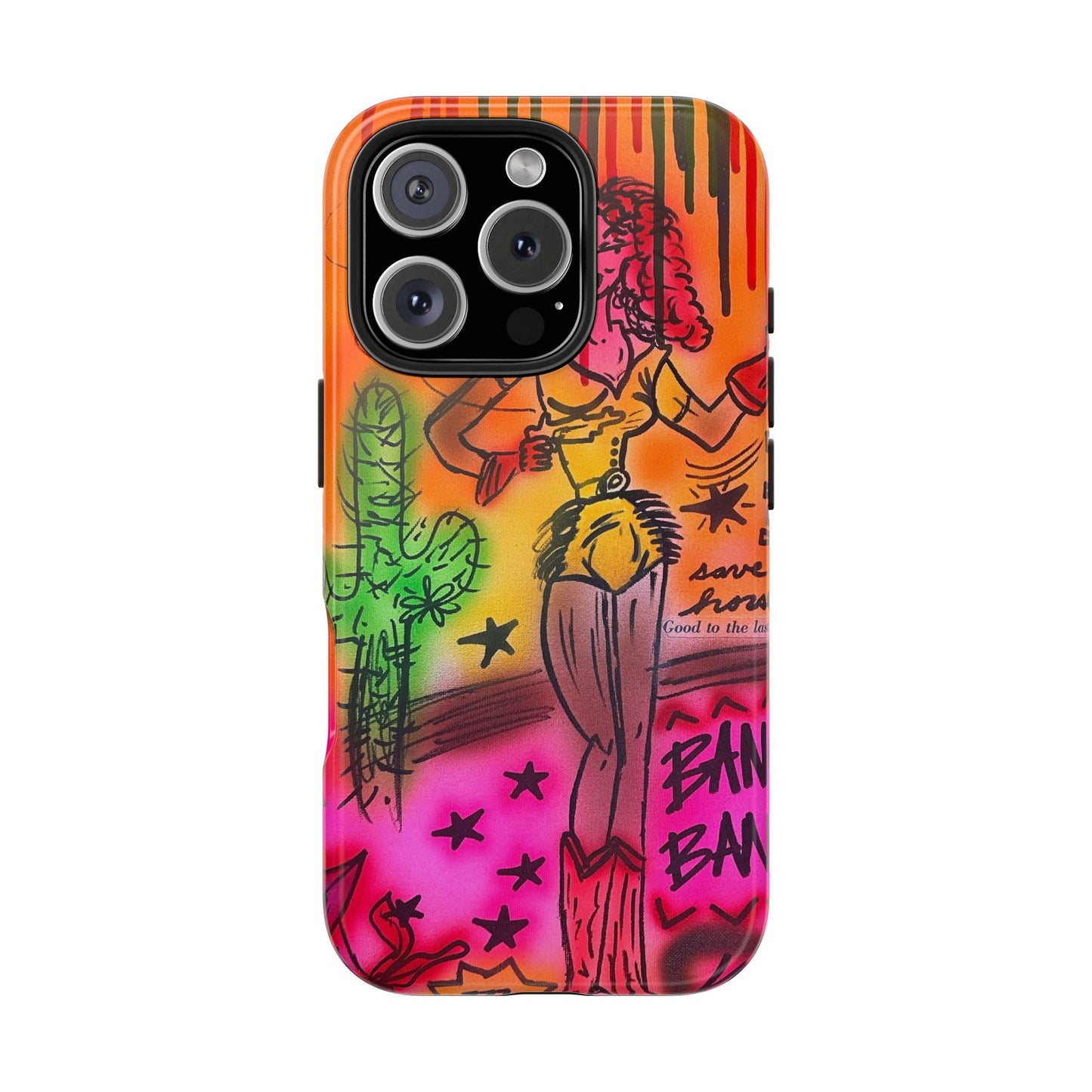 "wild, wild west" airbrush iPhone case