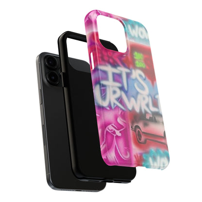 "it's ur WRLD" airbrush iPhone case