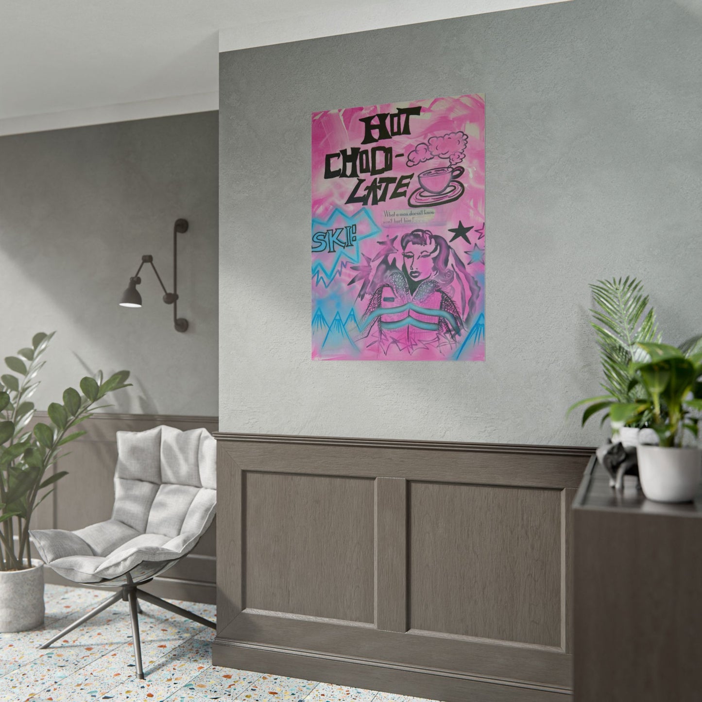 "avant le ski" airbrush rolled print