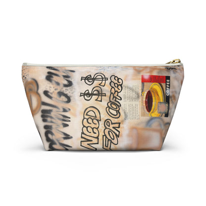 "need $$ for coffee" airbrush makeup pouch