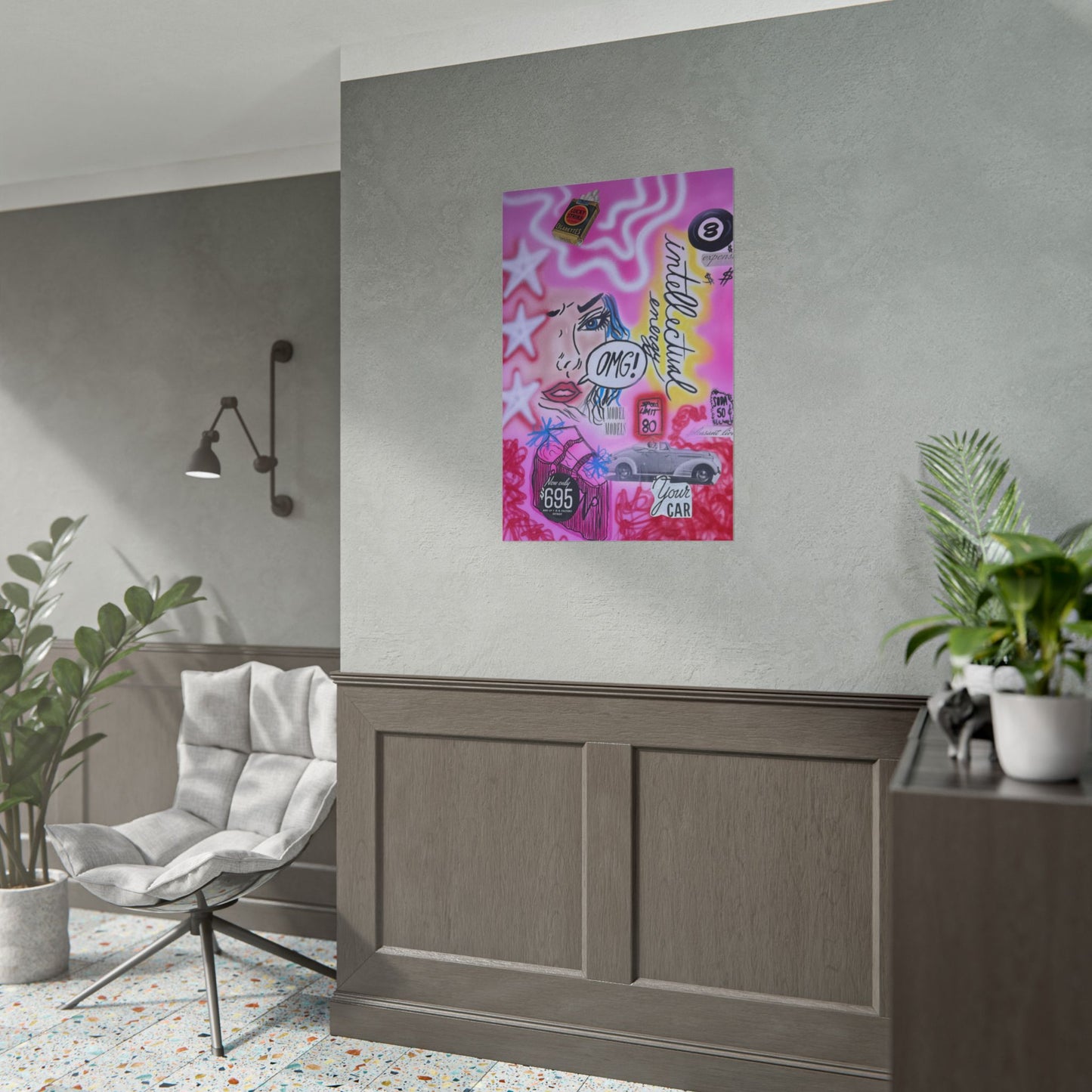 "intellectual energy" airbrush rolled print