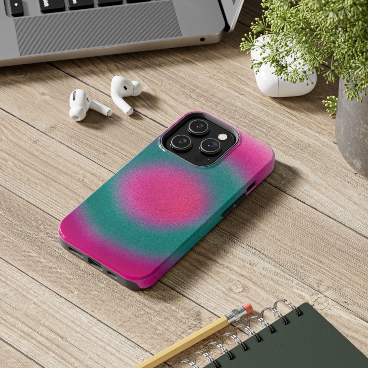 "watermelon swirl" aura airbrush iPhone case