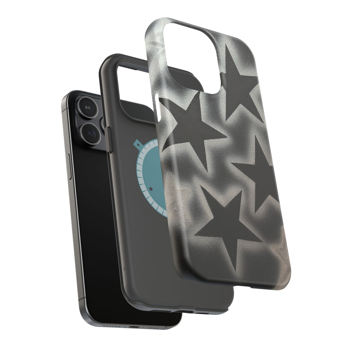 MagSafe "chrome stars" airbrush iPhone case