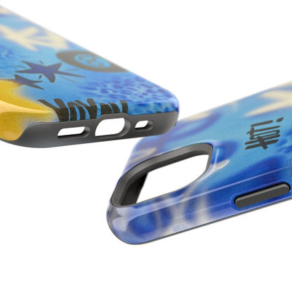 MagSafe "brilliant blues" airbrush iPhone case