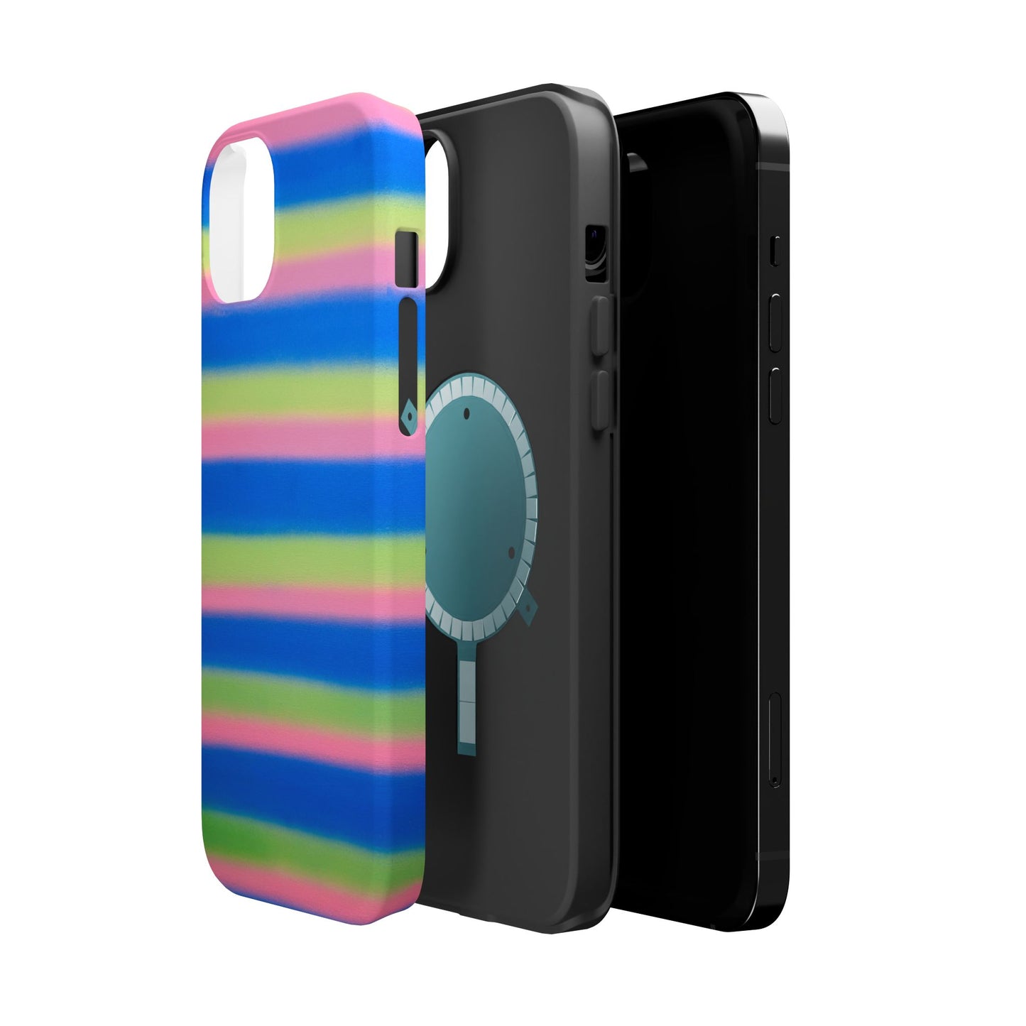 MagSafe "sherbet stripes" airbrush iPhone case