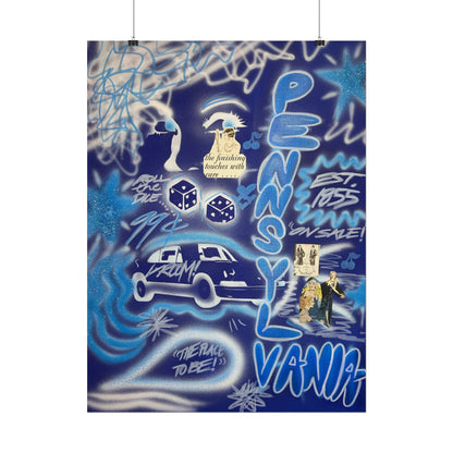 "state college, pa" airbrush rolled print