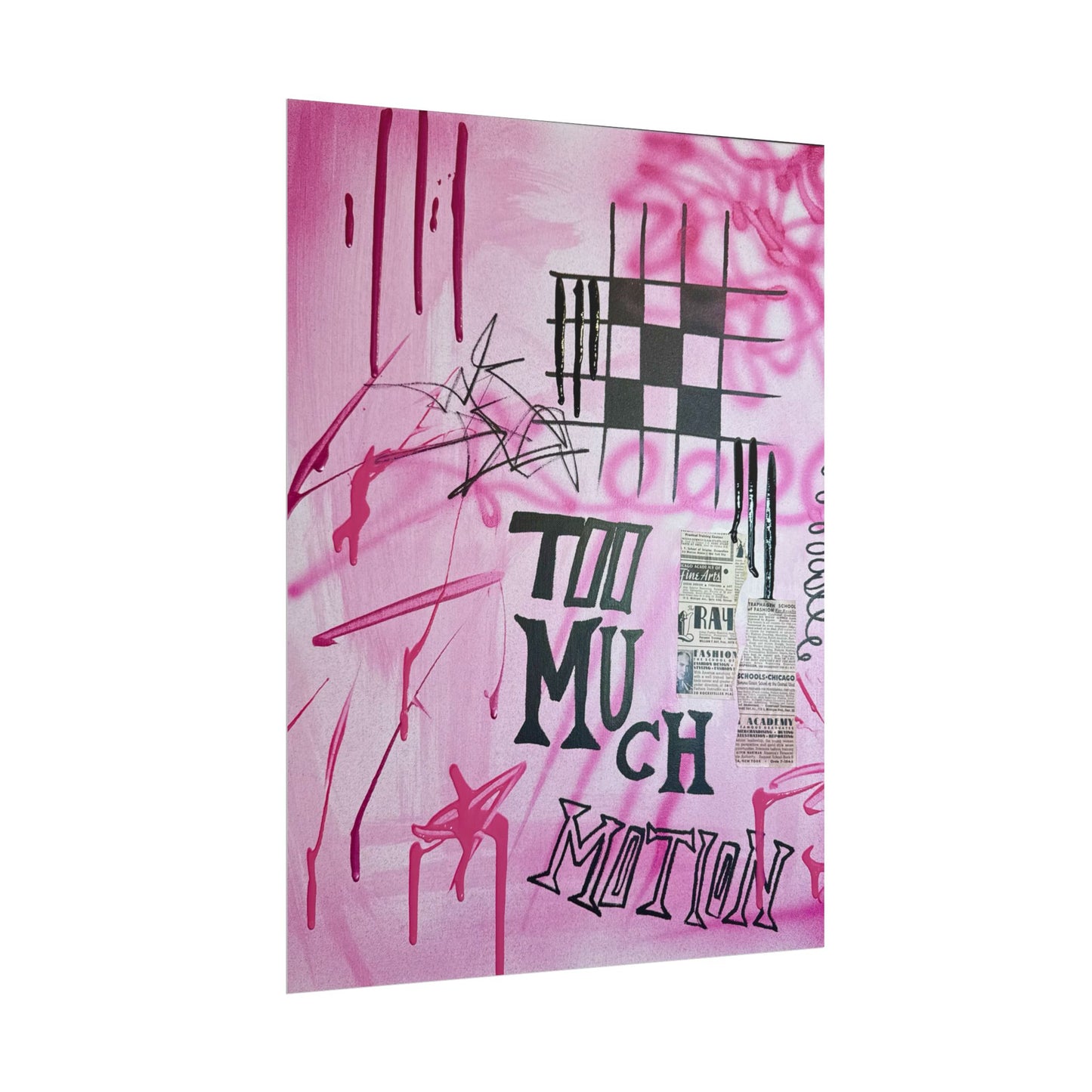 "too much motion" airbrush rolled print