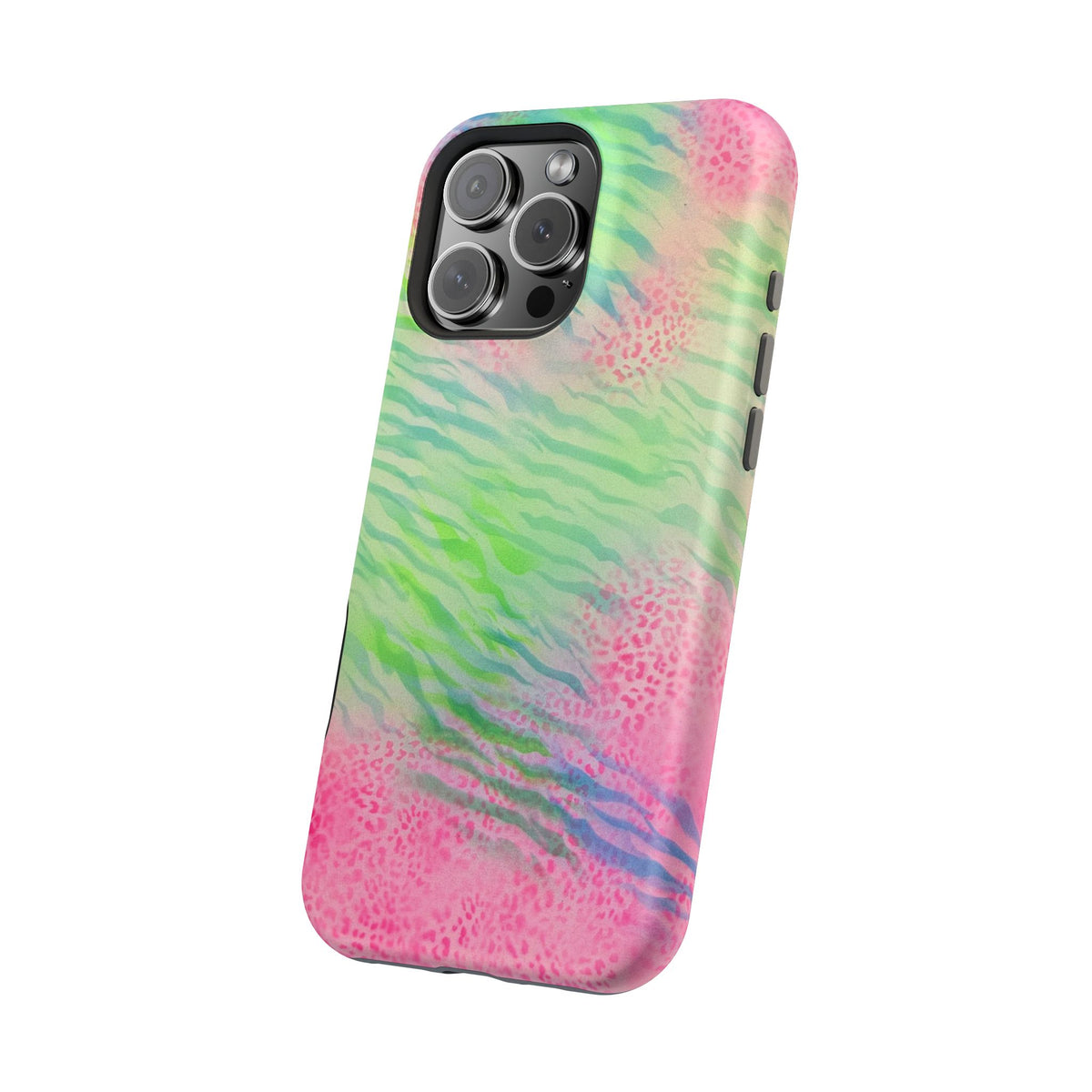MagSafe "teal cheetah" airbrush iPhone case