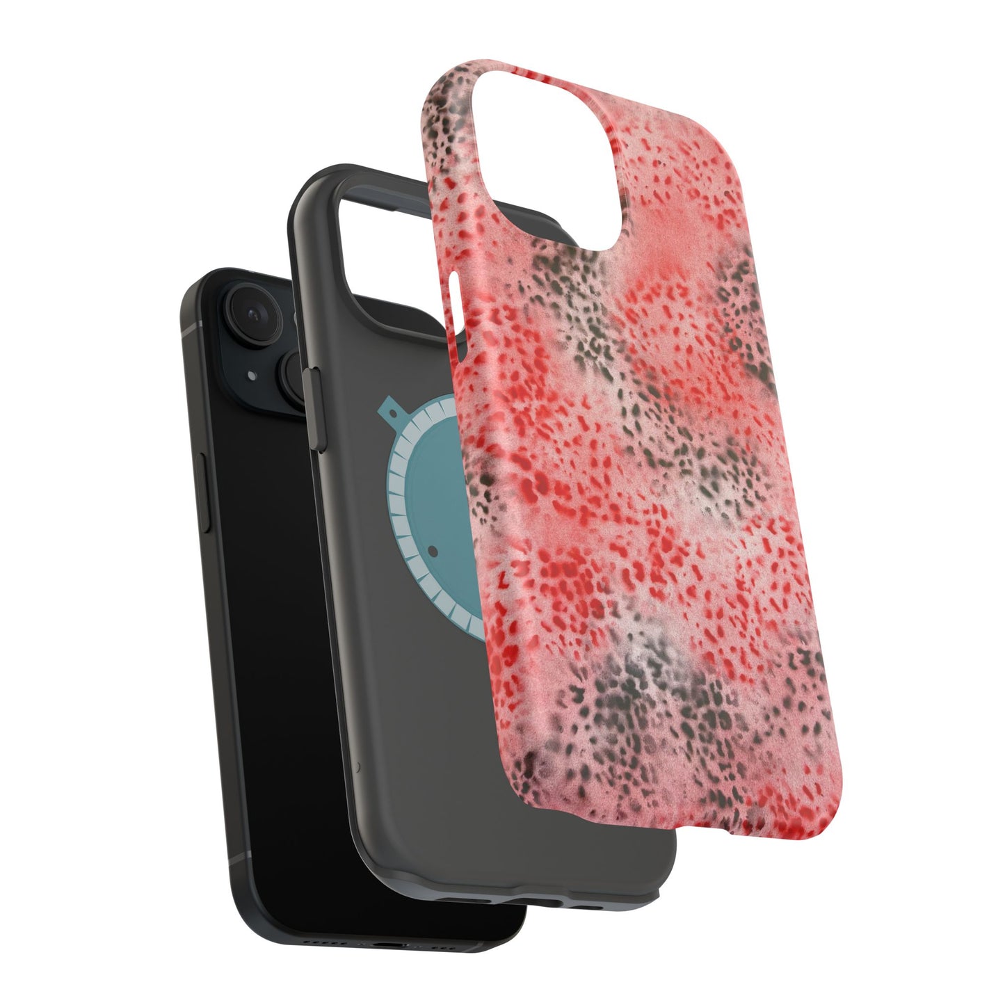MagSafe "red cheetah" airbrush iPhone case