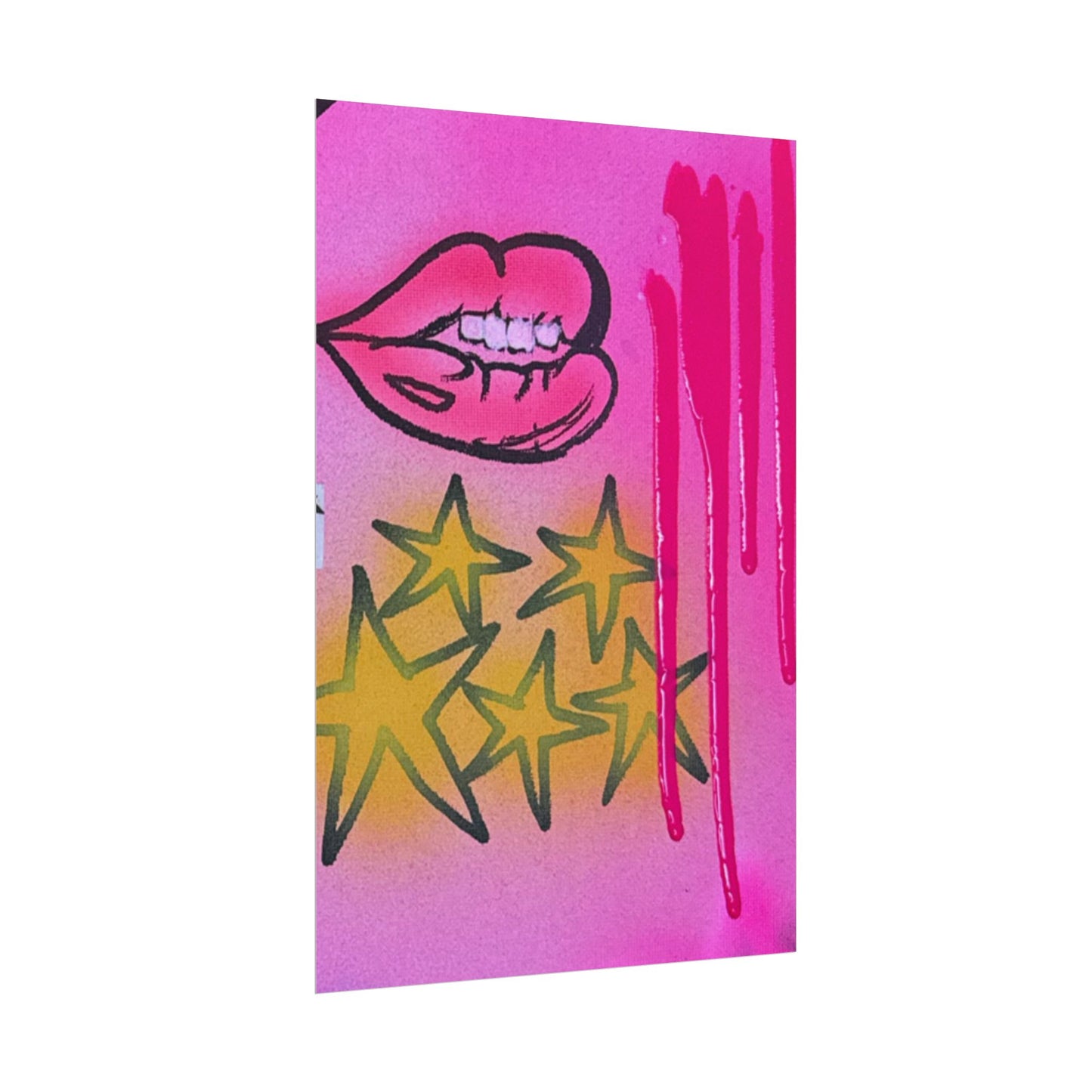"star drip" airbrush rolled print