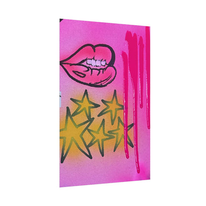 "star drip" airbrush rolled print