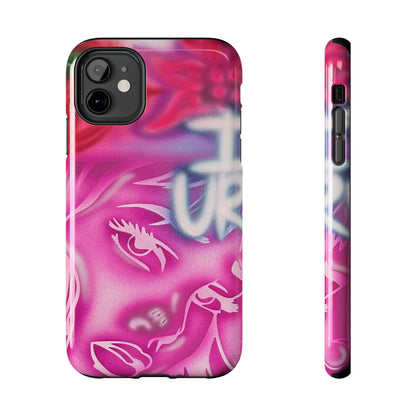 "girlz WRLD" airbrush iPhone case