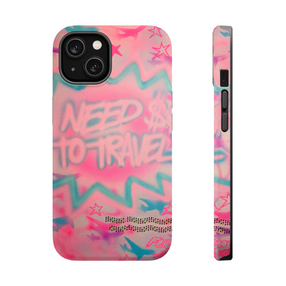 MagSafe "need $$ to travel" airbrush iPhone case