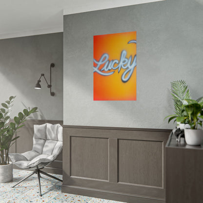 "lucky" airbrush rolled print