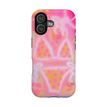 MagSafe "yellow polka dot bikini" airbrush iPhone case