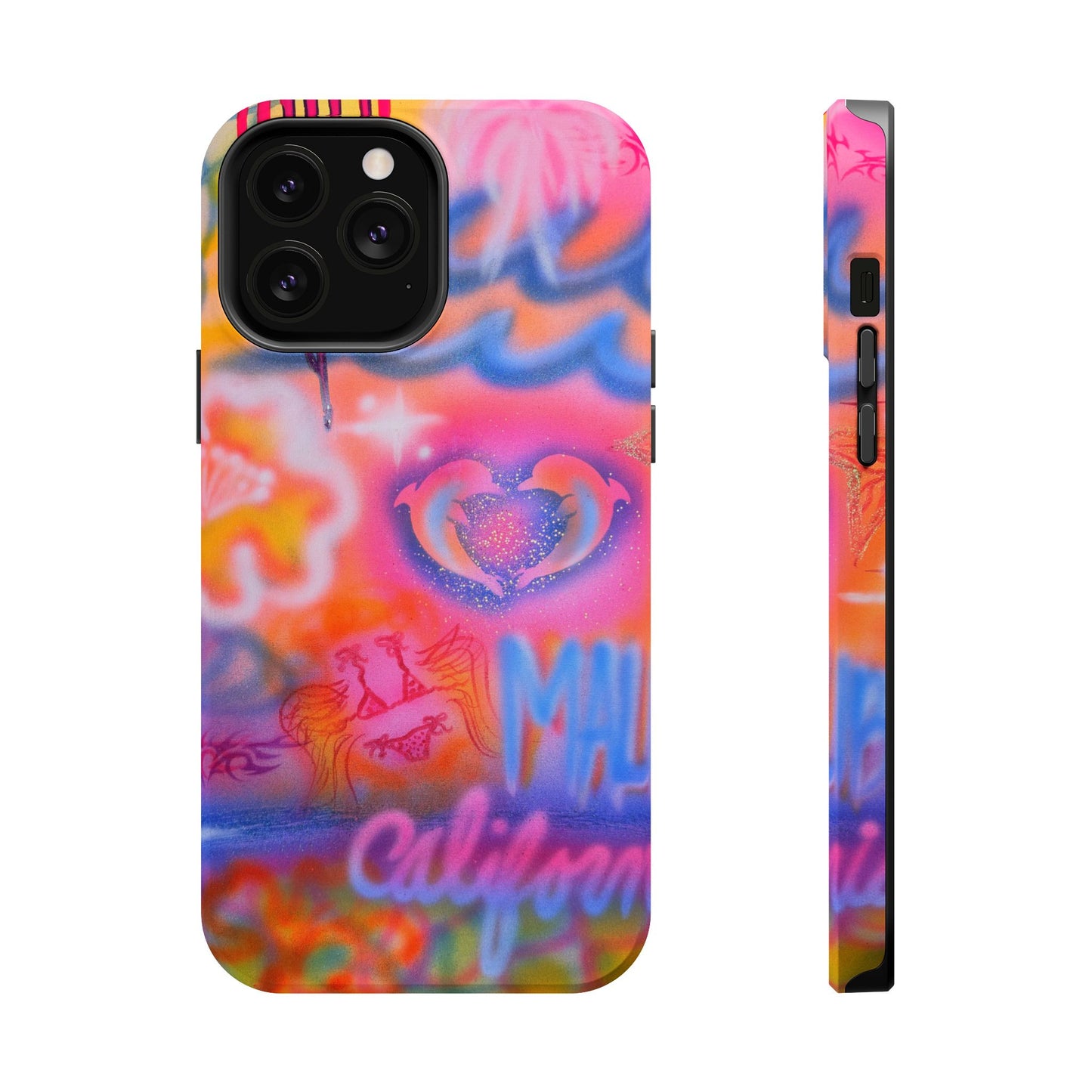"mornings in malibu" MagSafe airbrush iPhone case