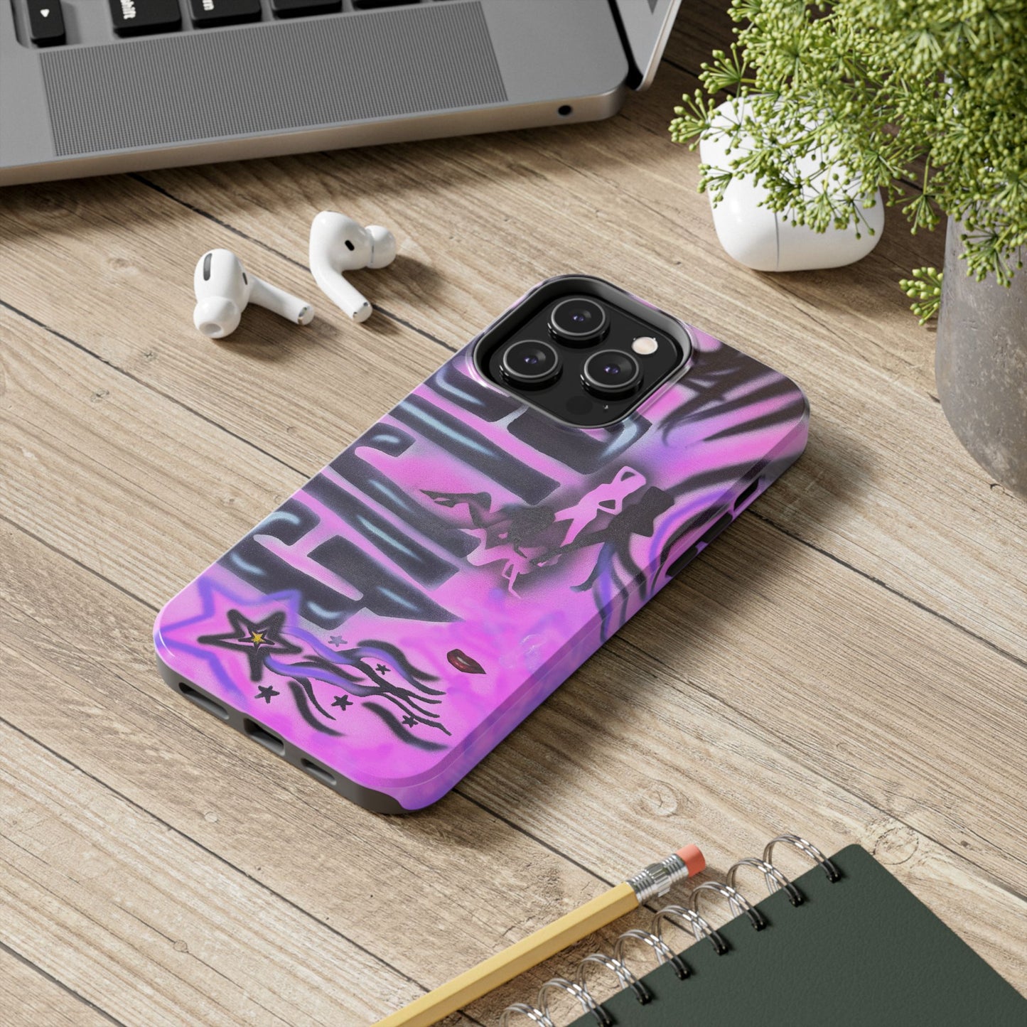 "neon nights" airbrush iPhone case